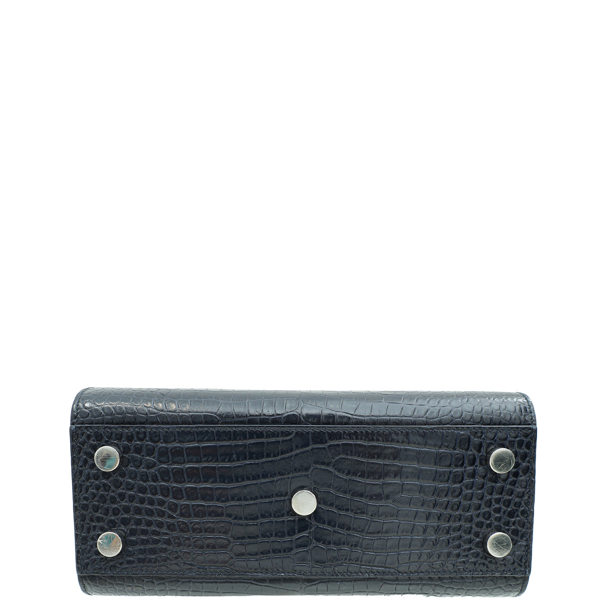 YSL Indigo Blue Sac De Jour Nano Croco Embossed Bag