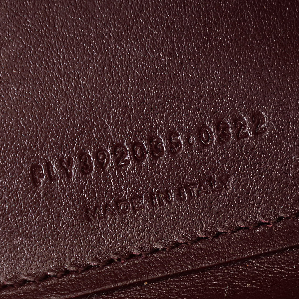 YSL Burgundy Croco Embossed Sac De Jour Nano Bag