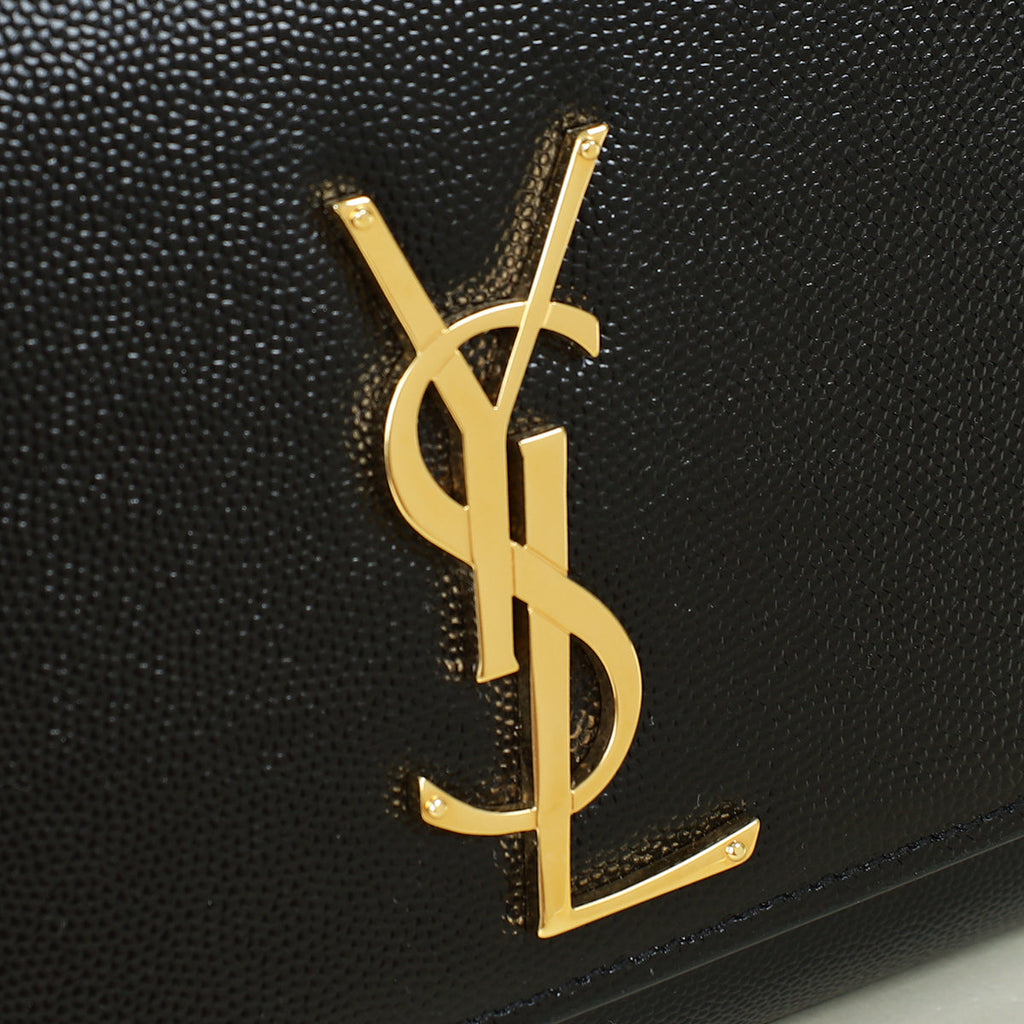YSL Black Monogram Kate Medium Chain Shoulder Bag