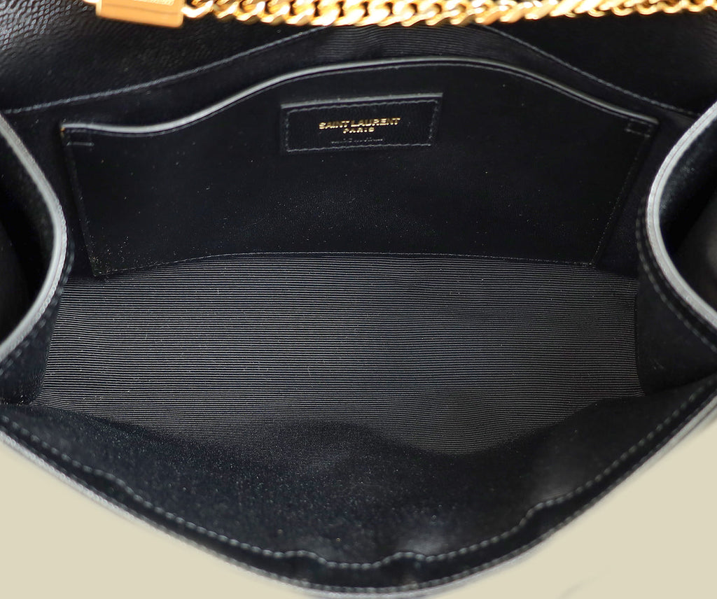 YSL Black Monogram Kate Medium Chain Shoulder Bag