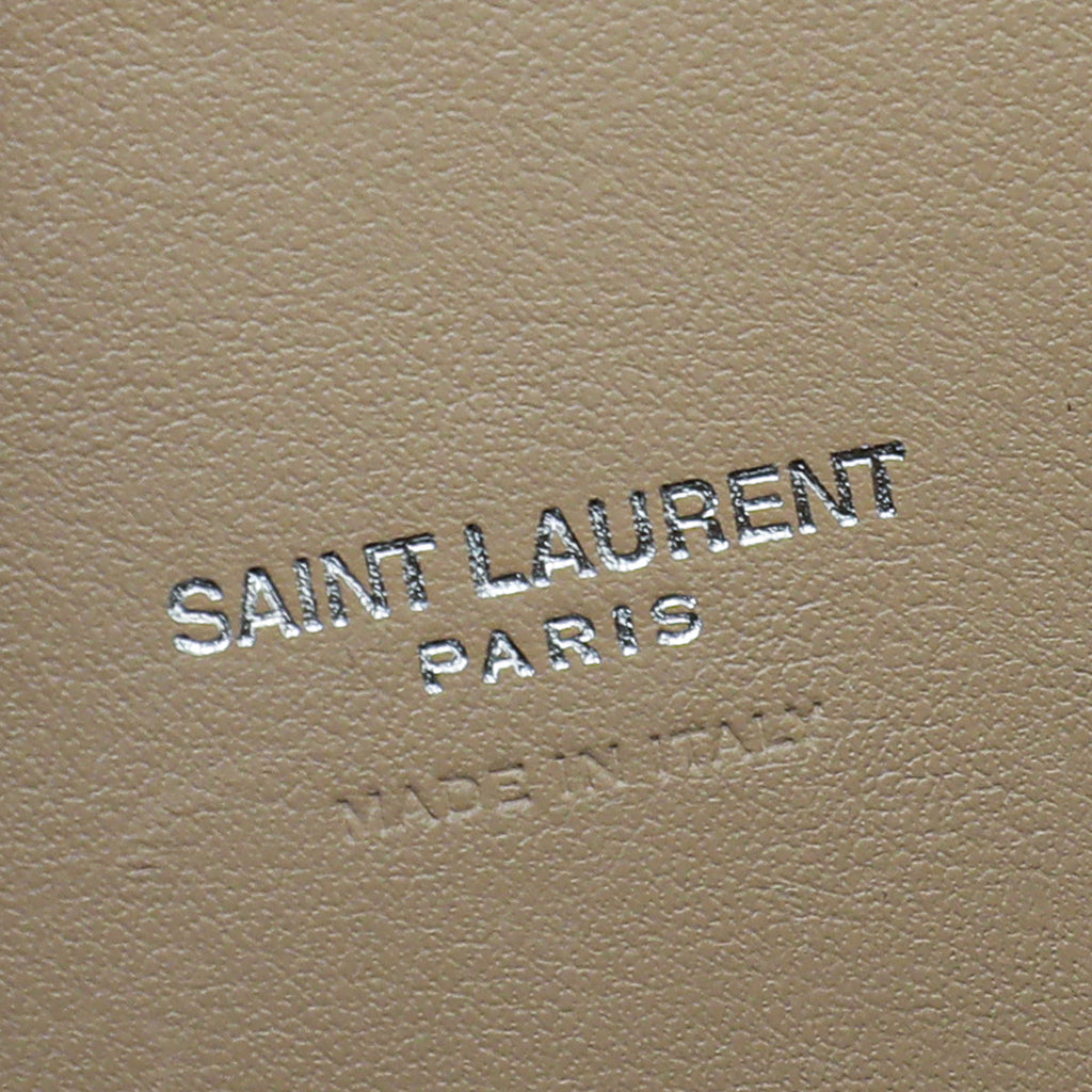 YSL Beige Croc Embossed Sac De Jour Nano Bag