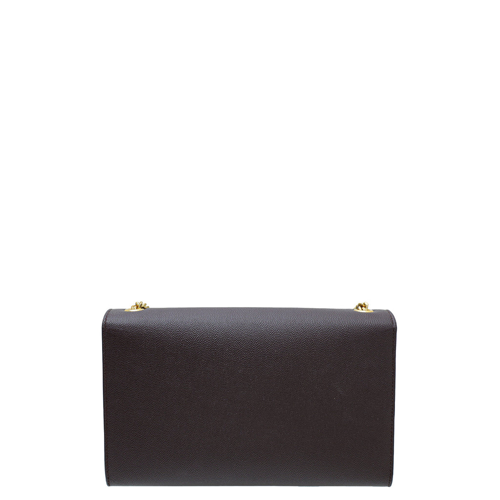 YSL Burgundy Monogram Kate Medium Chain Bag