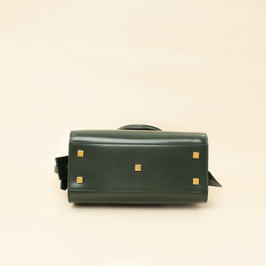 YSL Forest Green Uptown Small Tote Top Handle Bag