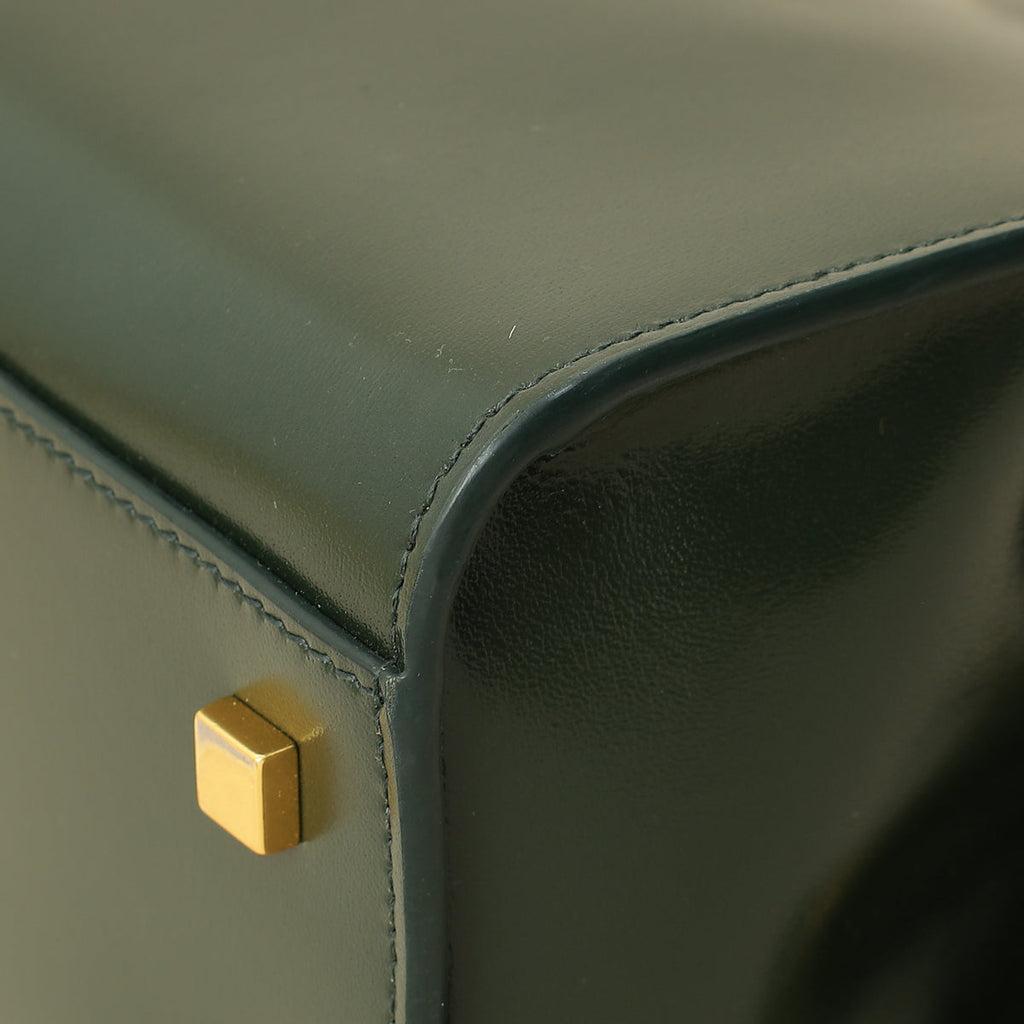 YSL Forest Green Uptown Small Tote Top Handle Bag