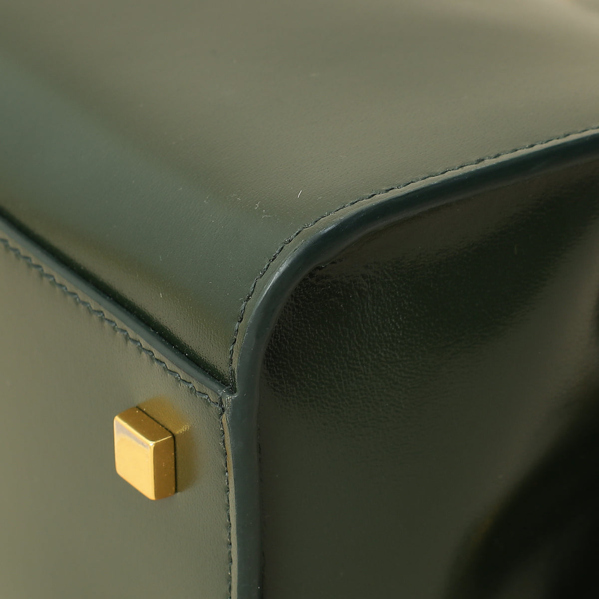 YSL Forest Green Uptown Small Tote Top Handle Bag