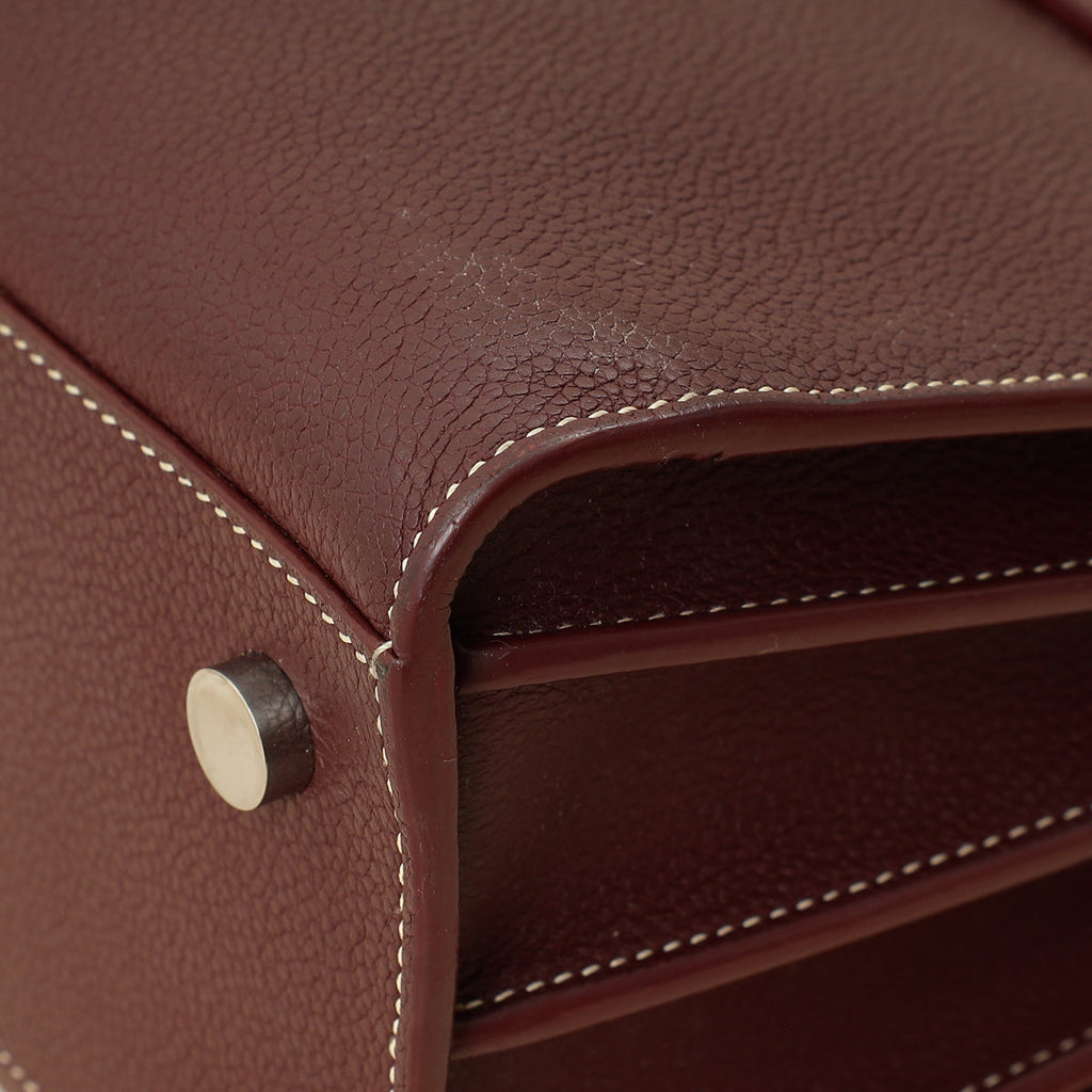 YSL Burgundy Sac De Jour Baby Bag