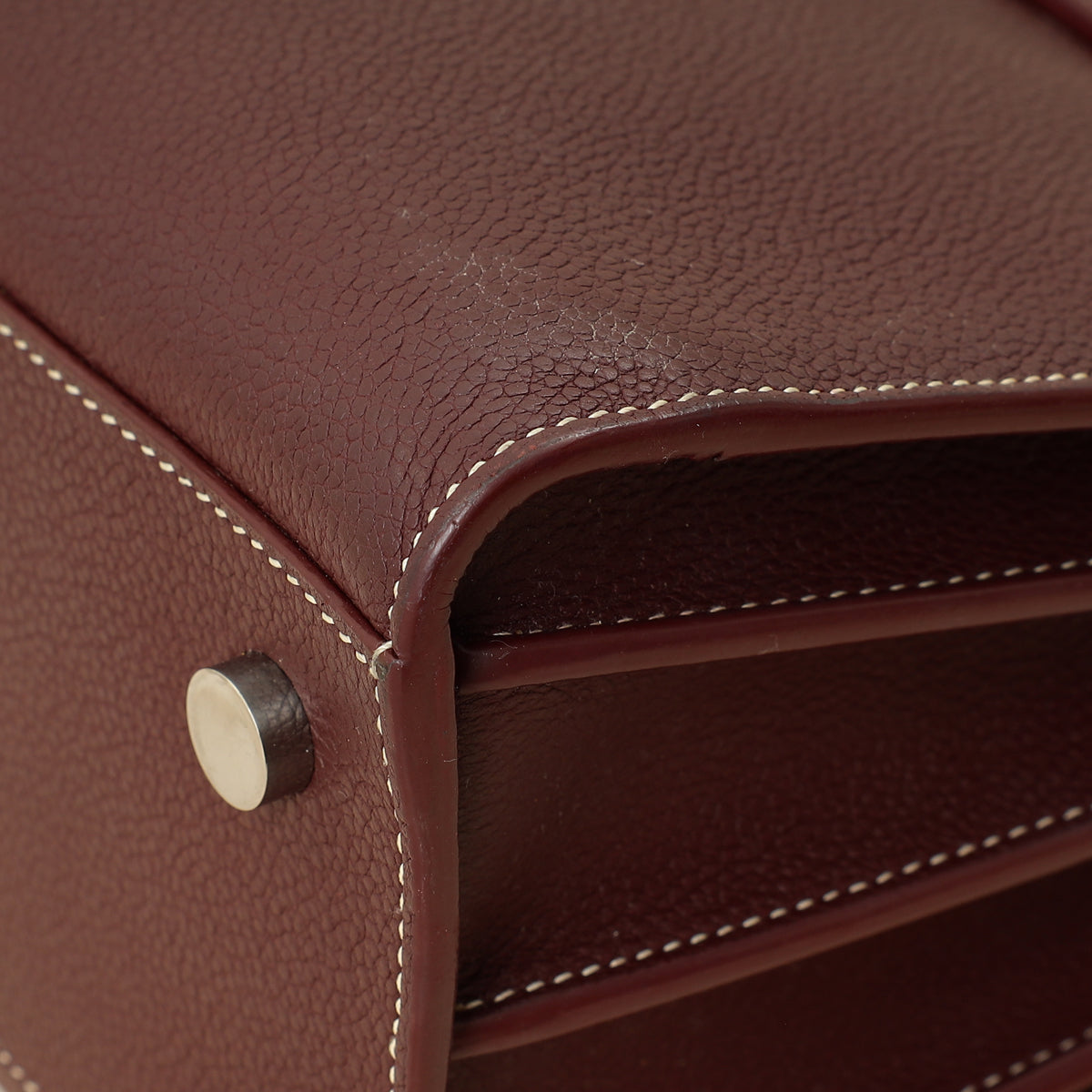 YSL Burgundy Sac De Jour Baby Bag