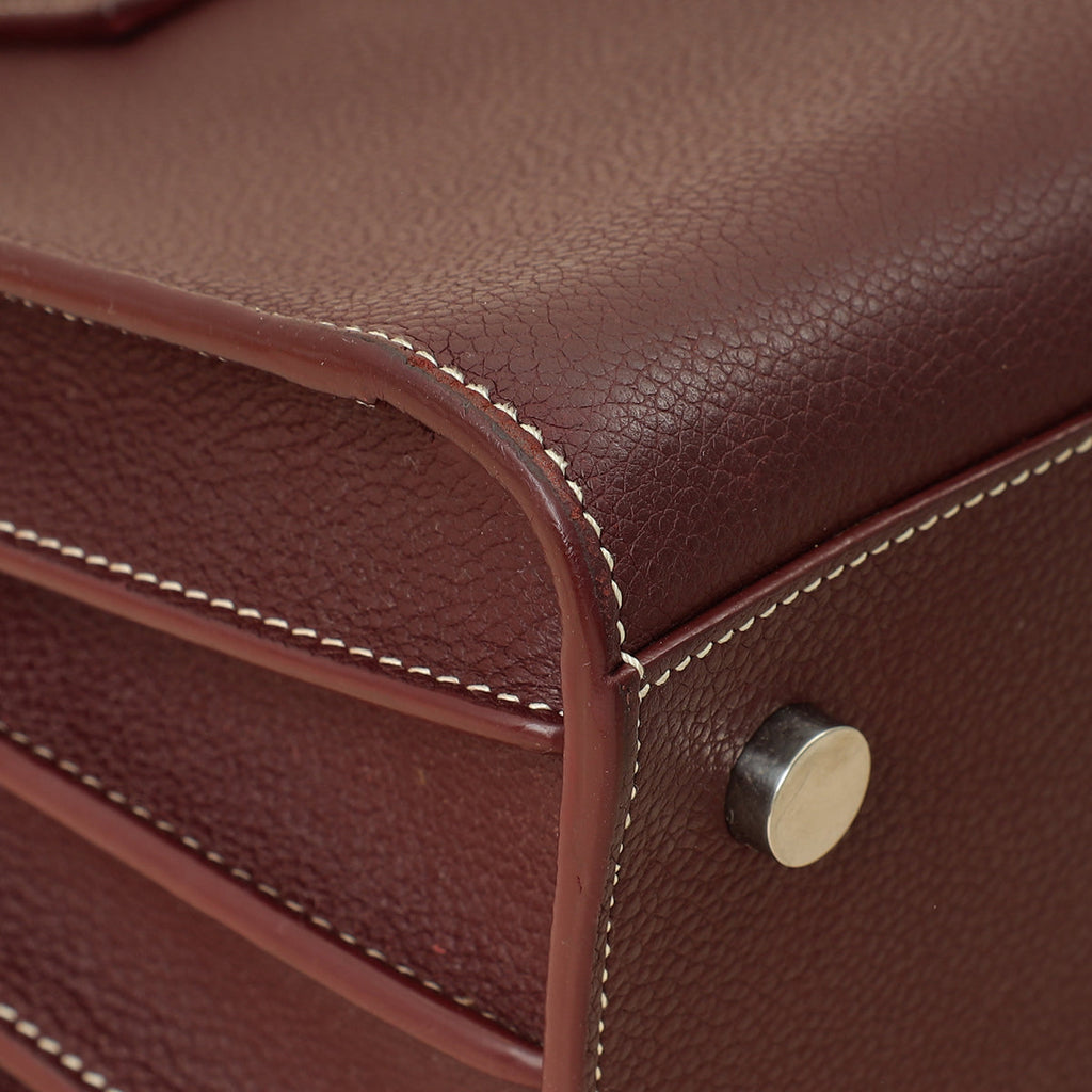 YSL Burgundy Sac De Jour Baby Bag