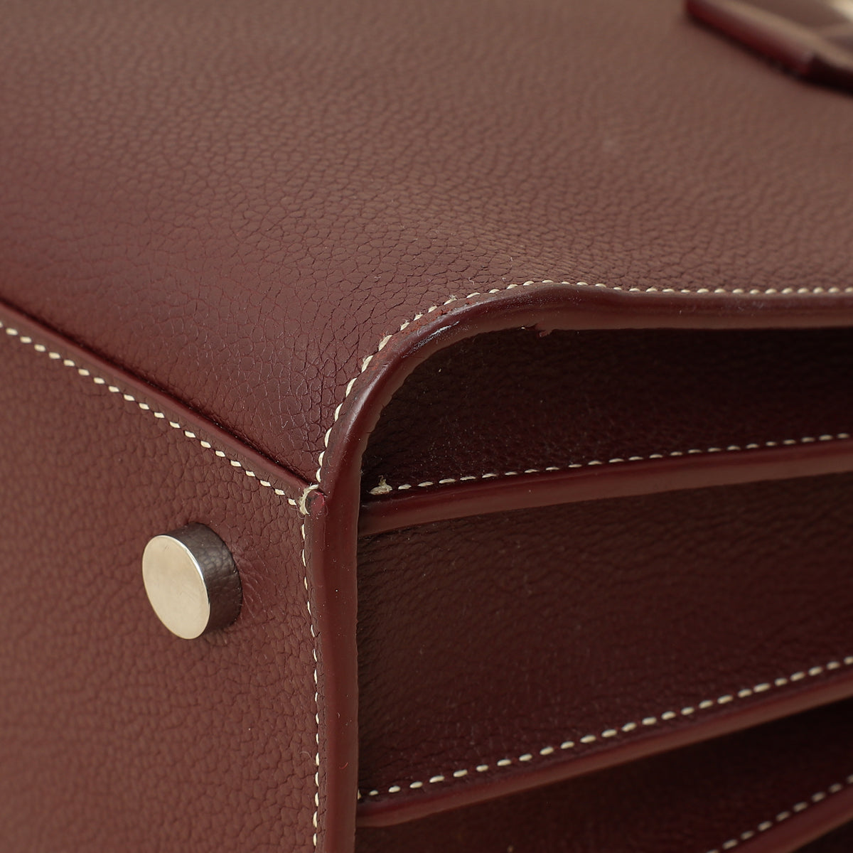 YSL Burgundy Sac De Jour Baby Bag