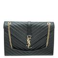 YSL Black Monogram Satchel Large Bag