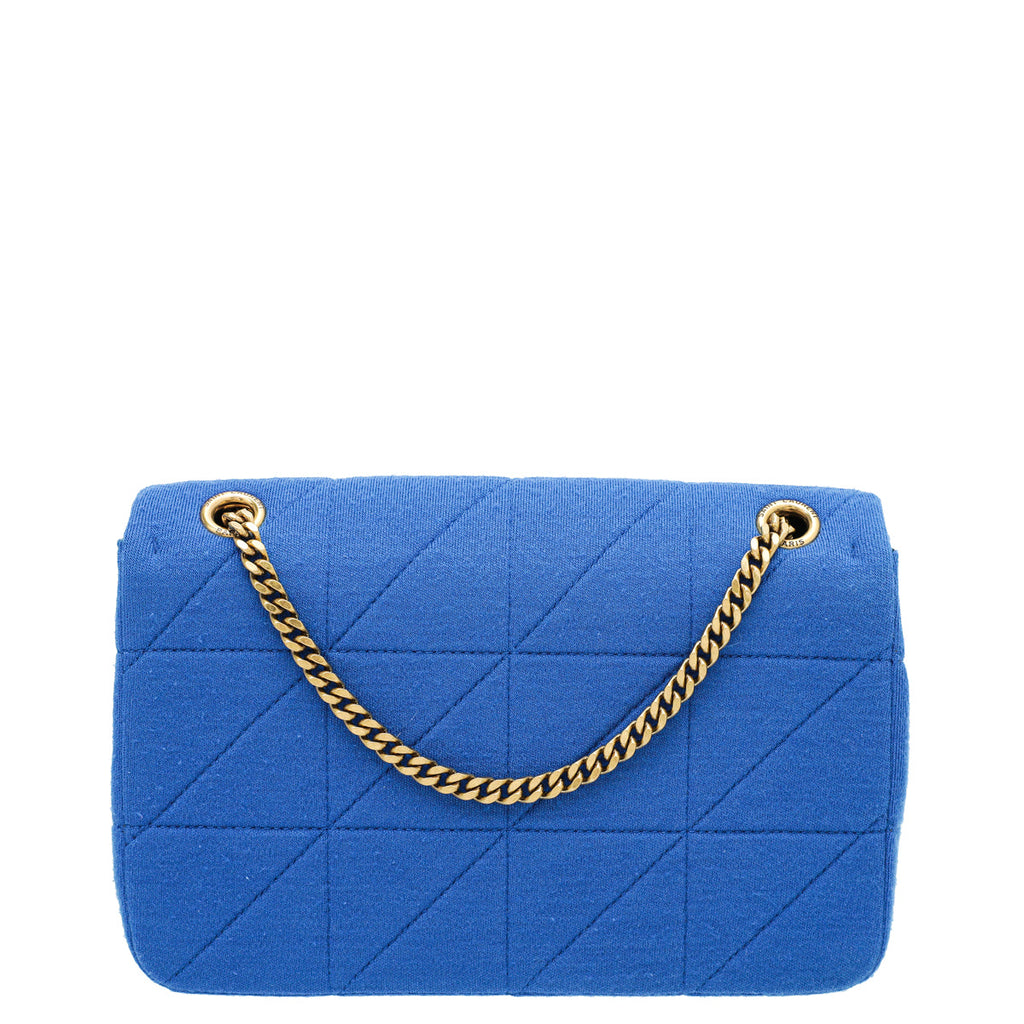 YSL Blue Jersey Jamie "Carre Rive Gauche" Medium Bag
