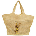 YSL Bicolor Icare Raffia Maxi Shopping Tote Bag