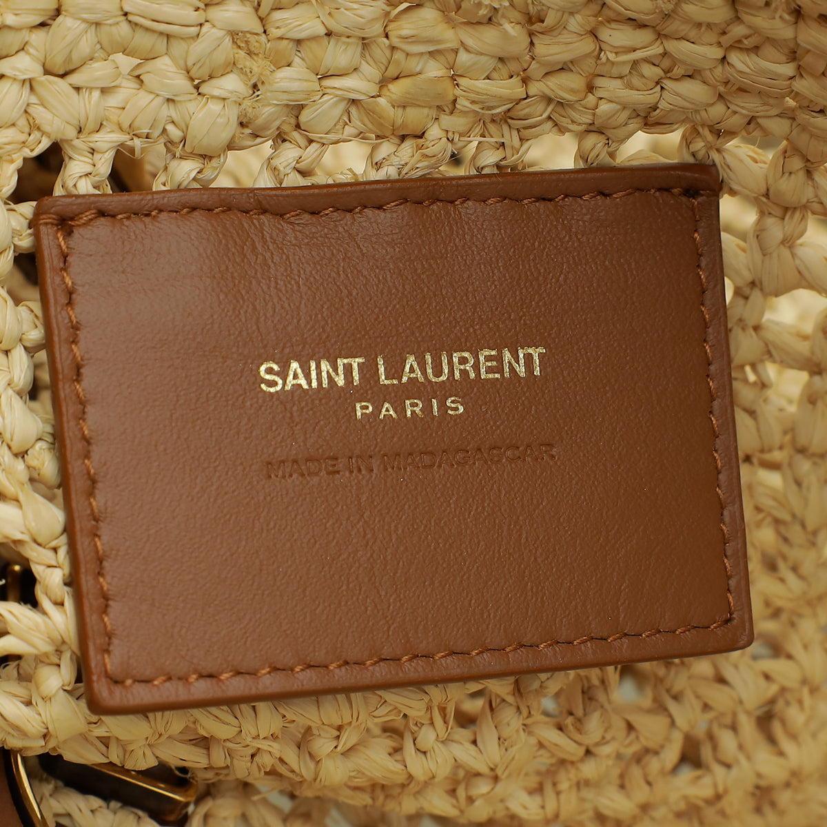 YSL Bicolor Icare Raffia Maxi Shopping Tote Bag