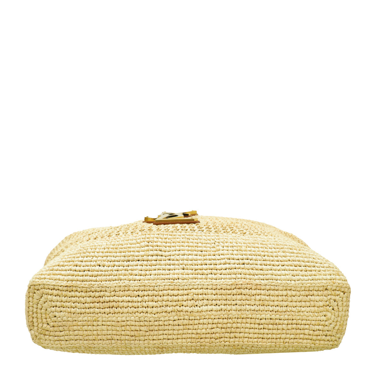 YSL Bicolor Icare Raffia Maxi Shopping Tote Bag