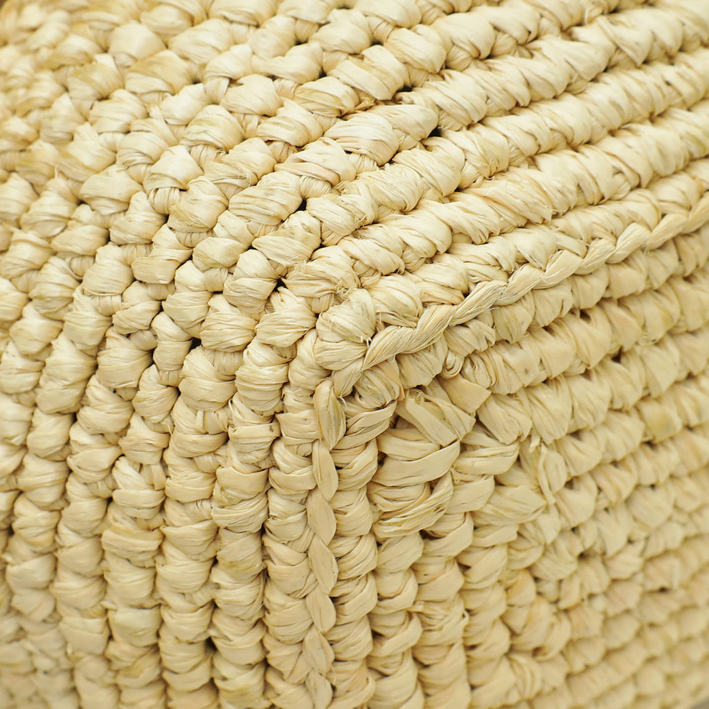 YSL Bicolor Icare Raffia Maxi Shopping Tote Bag