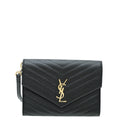 YSL Black Monogram Cassandre Flap Pouch
