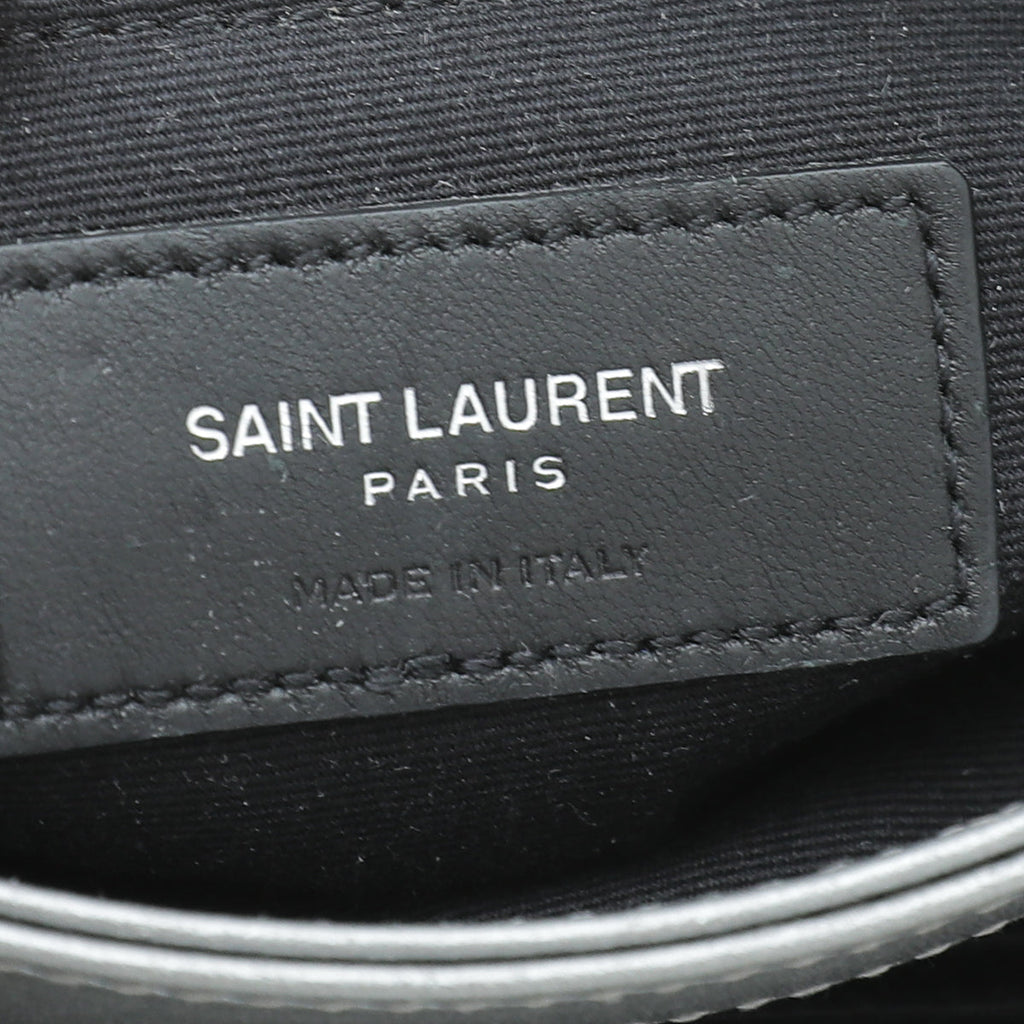 YSL Metallic Grey LouLou Toy Bag