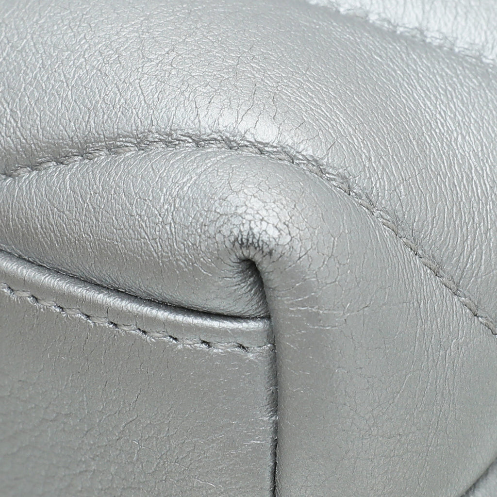 YSL Metallic Grey LouLou Toy Bag
