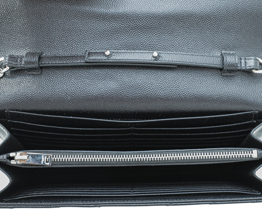 YSL Black Monogram Cassandre Chain Wallet
