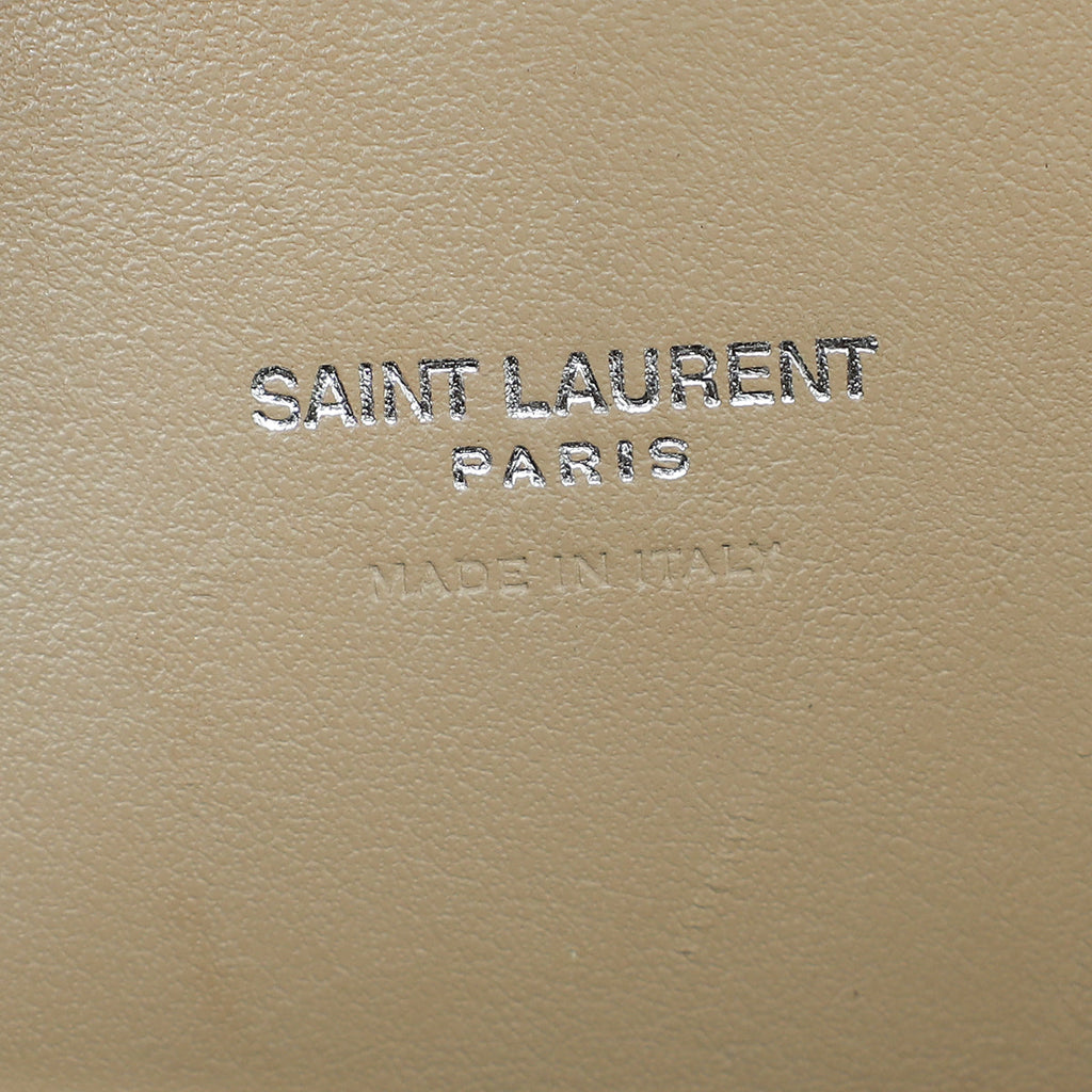 YSL Beige Croc Embossed Sac De Jour Nano Bag