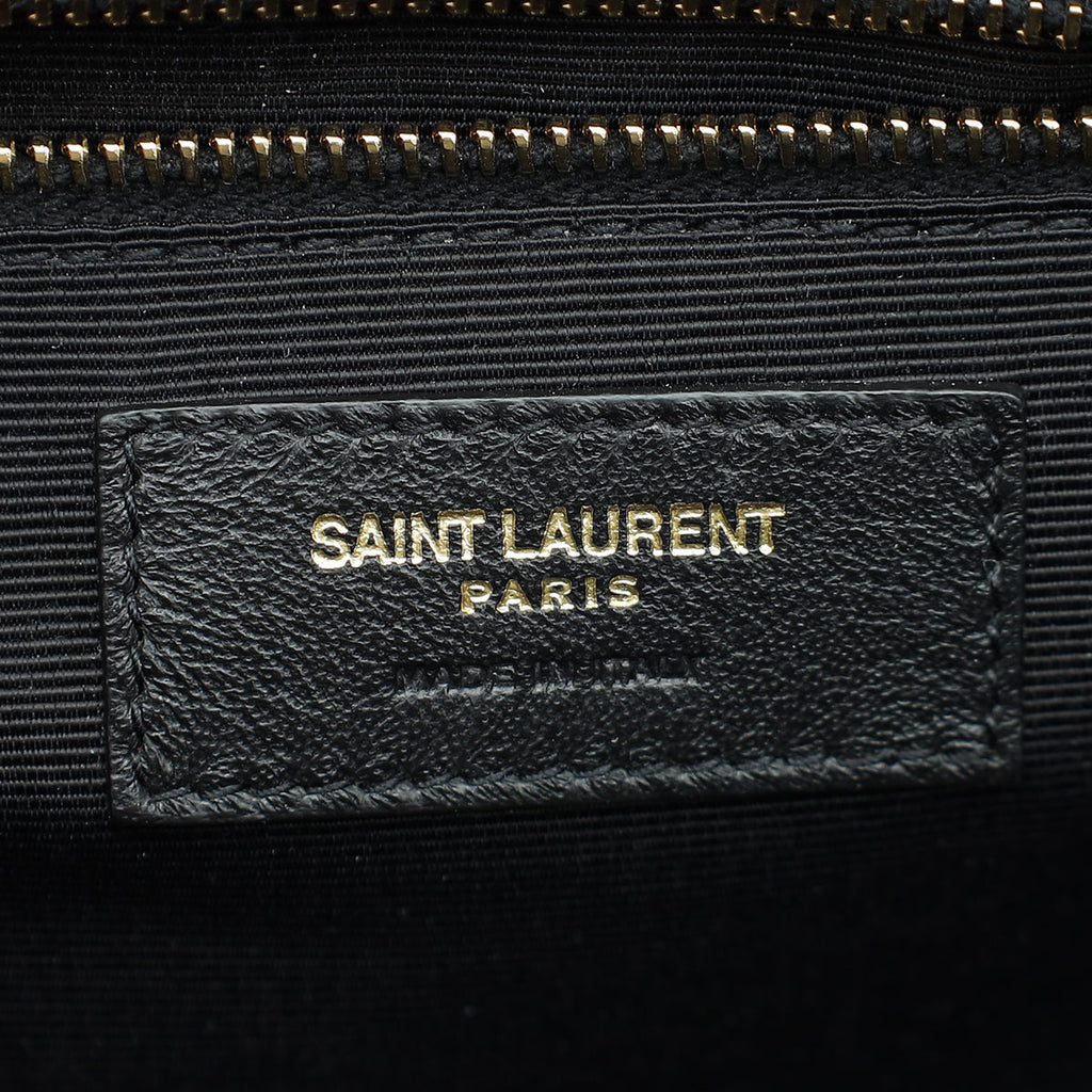 YSL Black Monogram Mix Quilted Envelope Shoulder Large Bag