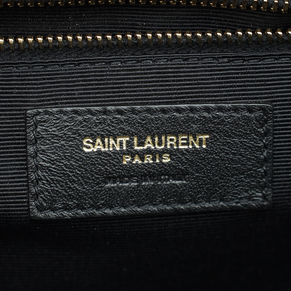 YSL Black Monogram Mix Quilted Envelope Shoulder Large Bag