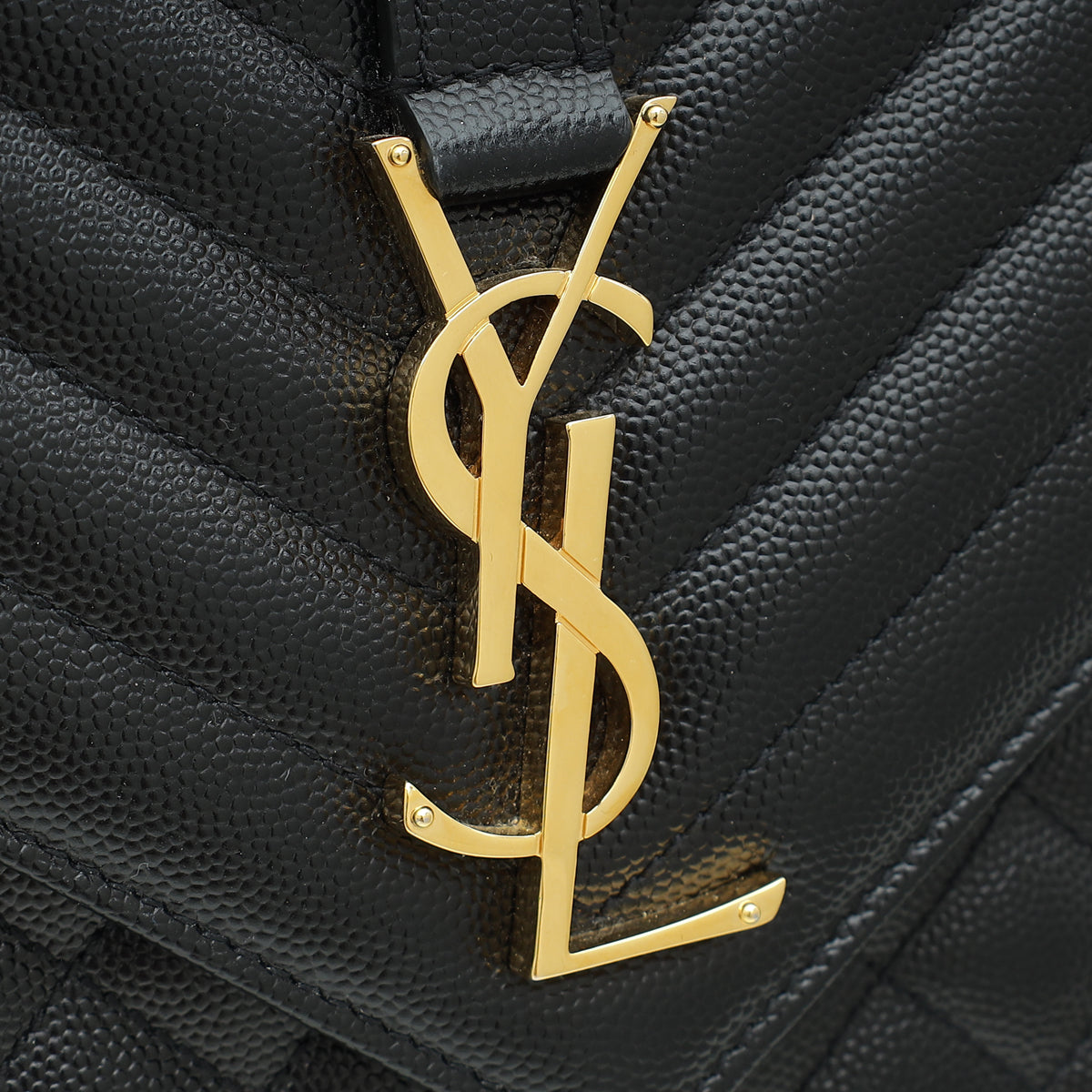 YSL Black Monogram Mix Quilted Envelope Shoulder Large Bag