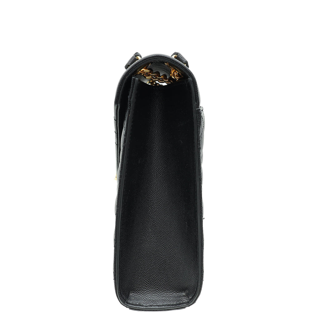 YSL Black Monogram Mix Quilted Envelope Shoulder Large Bag