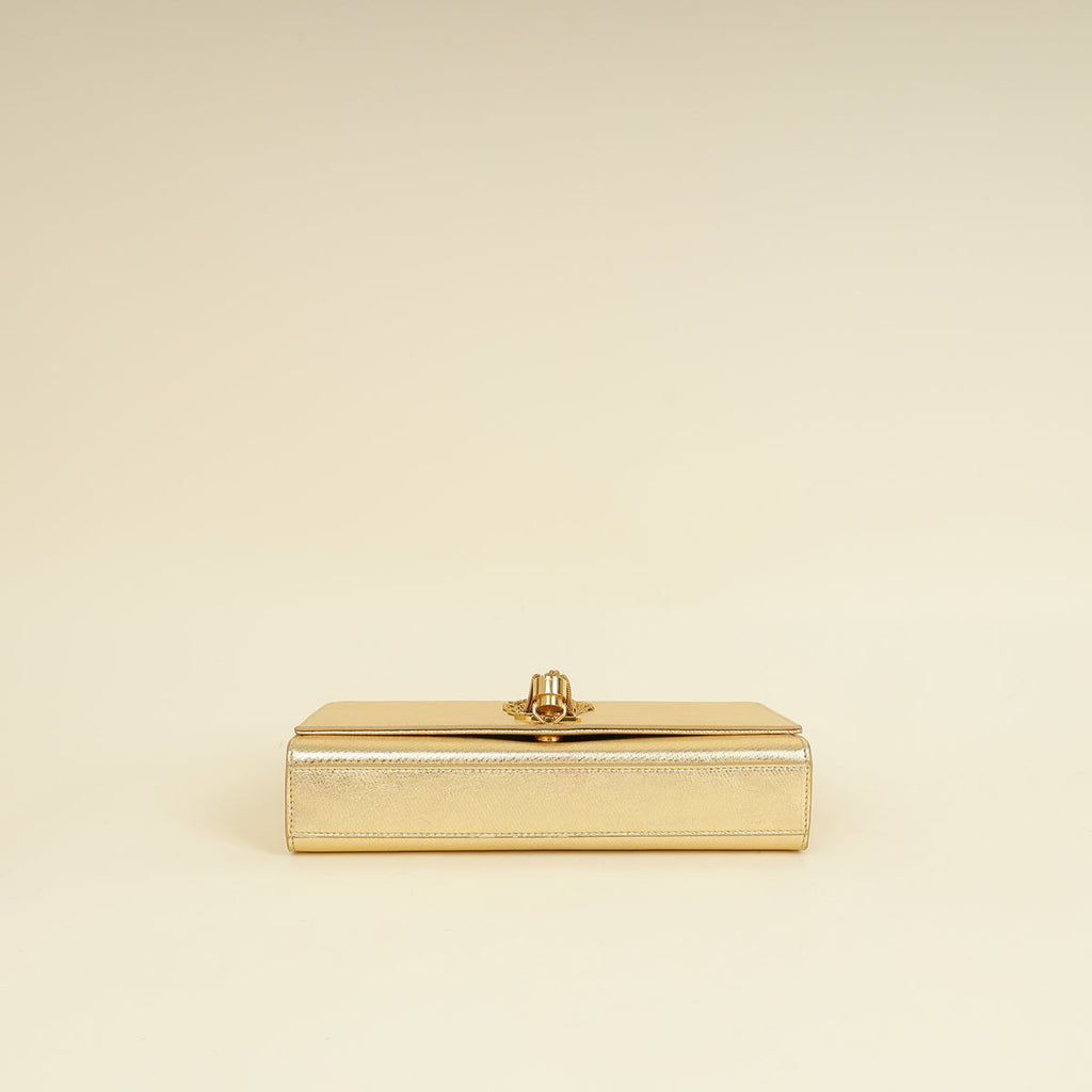 YSL Metallic Gold Kate Tassel Medium Chain Bag
