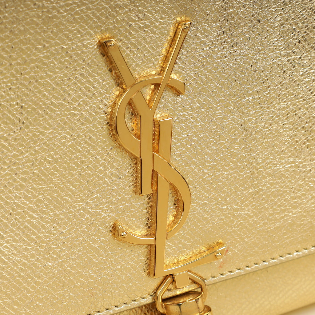 YSL Metallic Gold Kate Tassel Medium Chain Bag