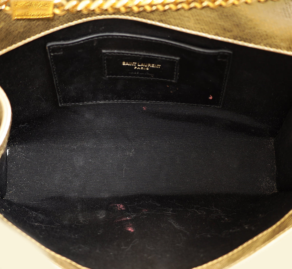YSL Metallic Gold Kate Tassel Medium Chain Bag