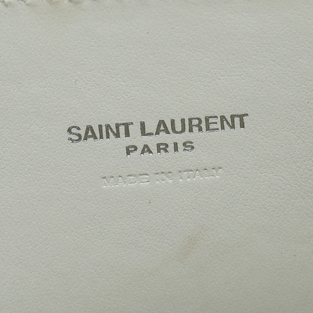 YSL Vintage Blanc Croco Embossed Sac De Jour Nano Bag