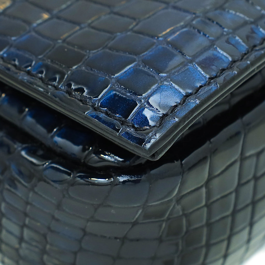 YSL Bicolor Croco Embossed Kate 99 Chain Bag