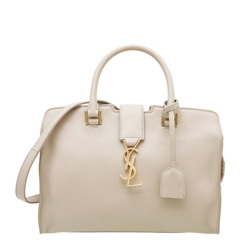 YSL Beige Monogram Cabas Baby Tote Bag