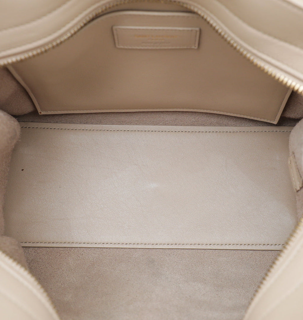 YSL Beige Monogram Cabas Baby Tote Bag