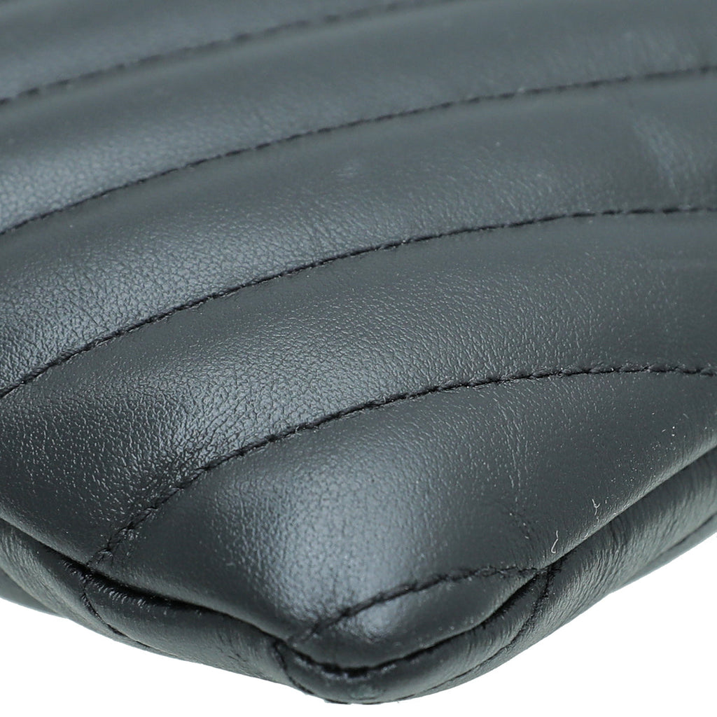 YSL Black Monogram Wristlet Pouch
