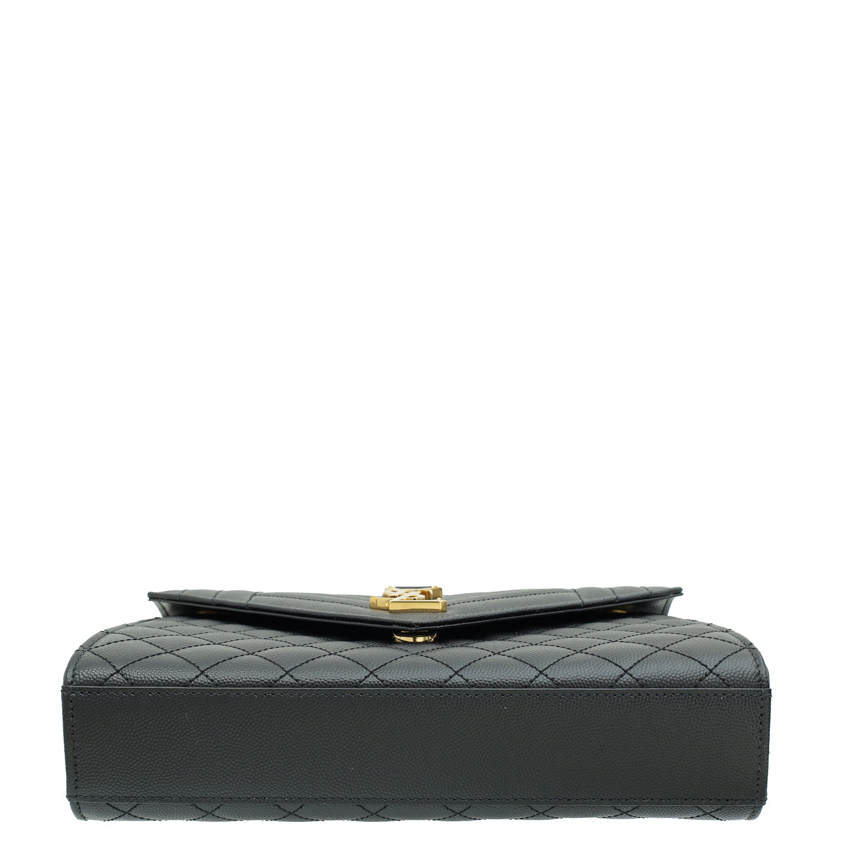 YSL Black Mix Quilted Envelope Medium Shoulder Bag