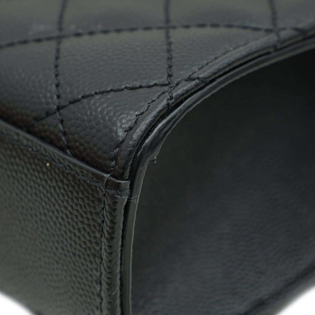 YSL Black Mix Quilted Envelope Medium Shoulder Bag
