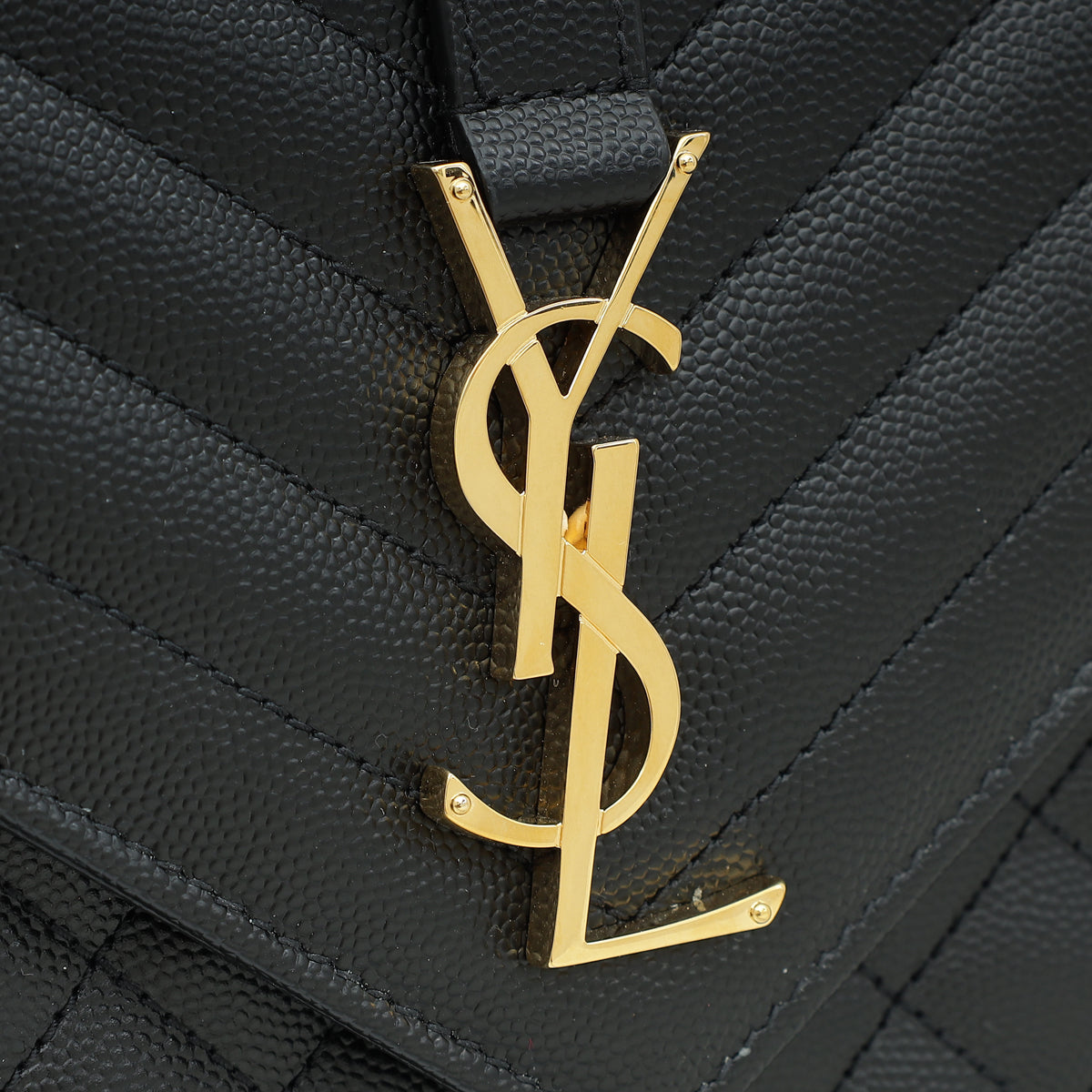 YSL Black Mix Quilted Envelope Medium Shoulder Bag