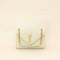 YSL Blanc Vintage Mix Quilted Envelope Medium Shoulder Bag