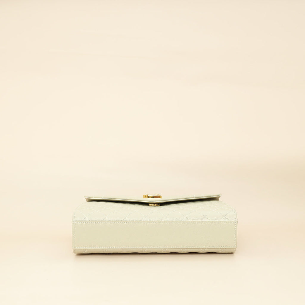 YSL Blanc Vintage Mix Quilted Envelope Medium Shoulder Bag