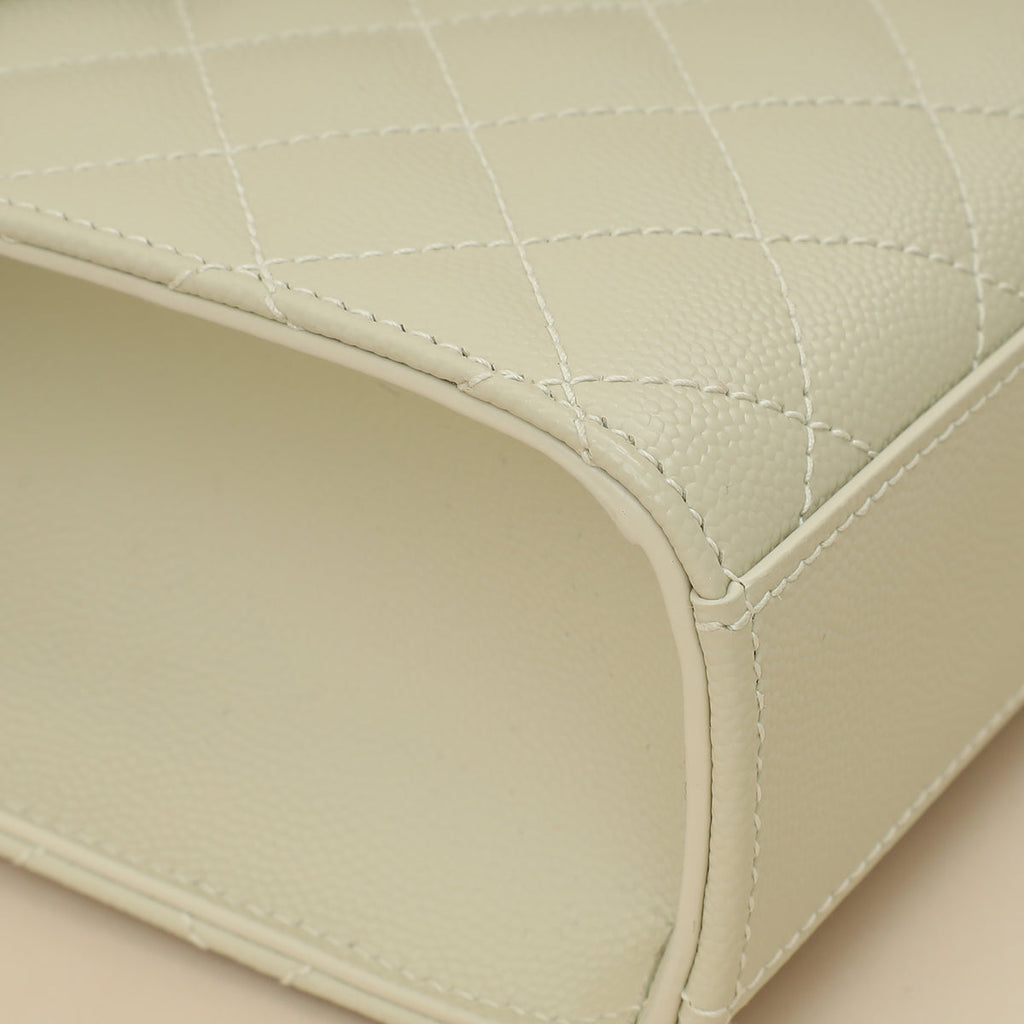 YSL Blanc Vintage Mix Quilted Envelope Medium Shoulder Bag