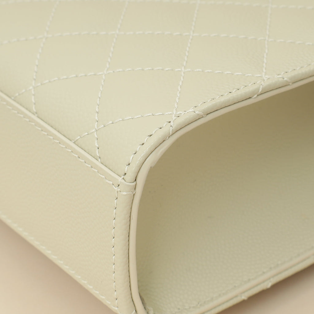 YSL Blanc Vintage Mix Quilted Envelope Medium Shoulder Bag