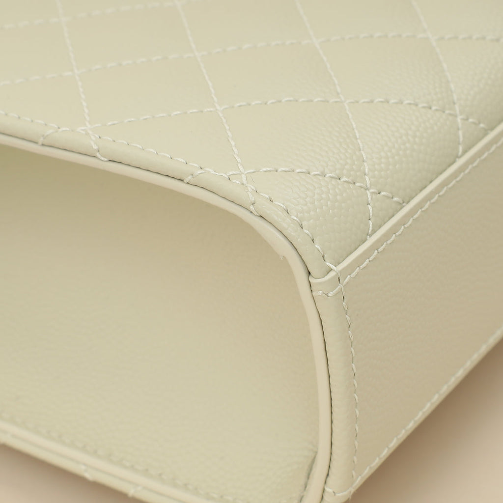 YSL Blanc Vintage Mix Quilted Envelope Medium Shoulder Bag