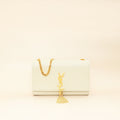 YSL Blanc Vintage Kate Tasel Medium Shoulder Bag