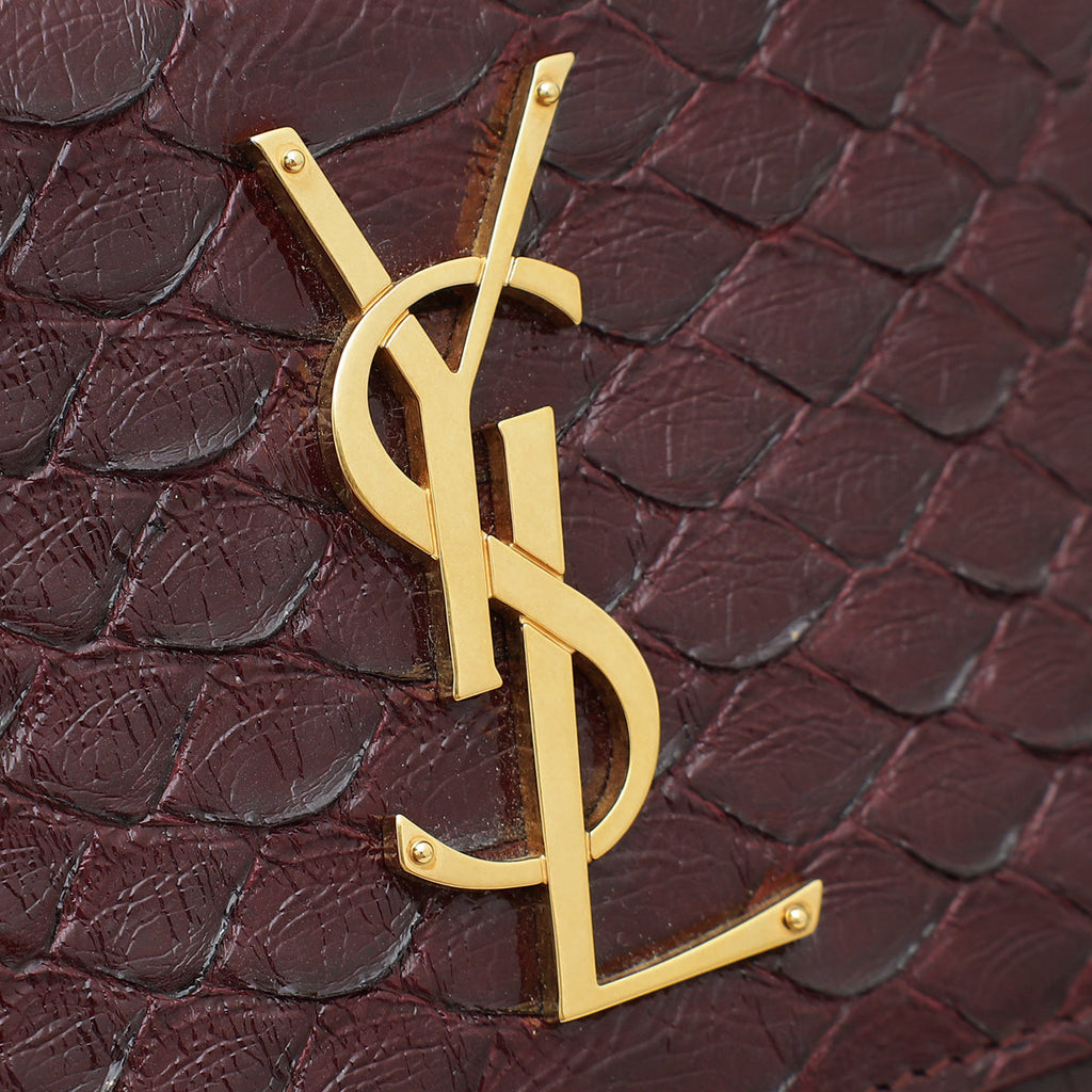 YSL Burgundy Sunset Python Medium Bag