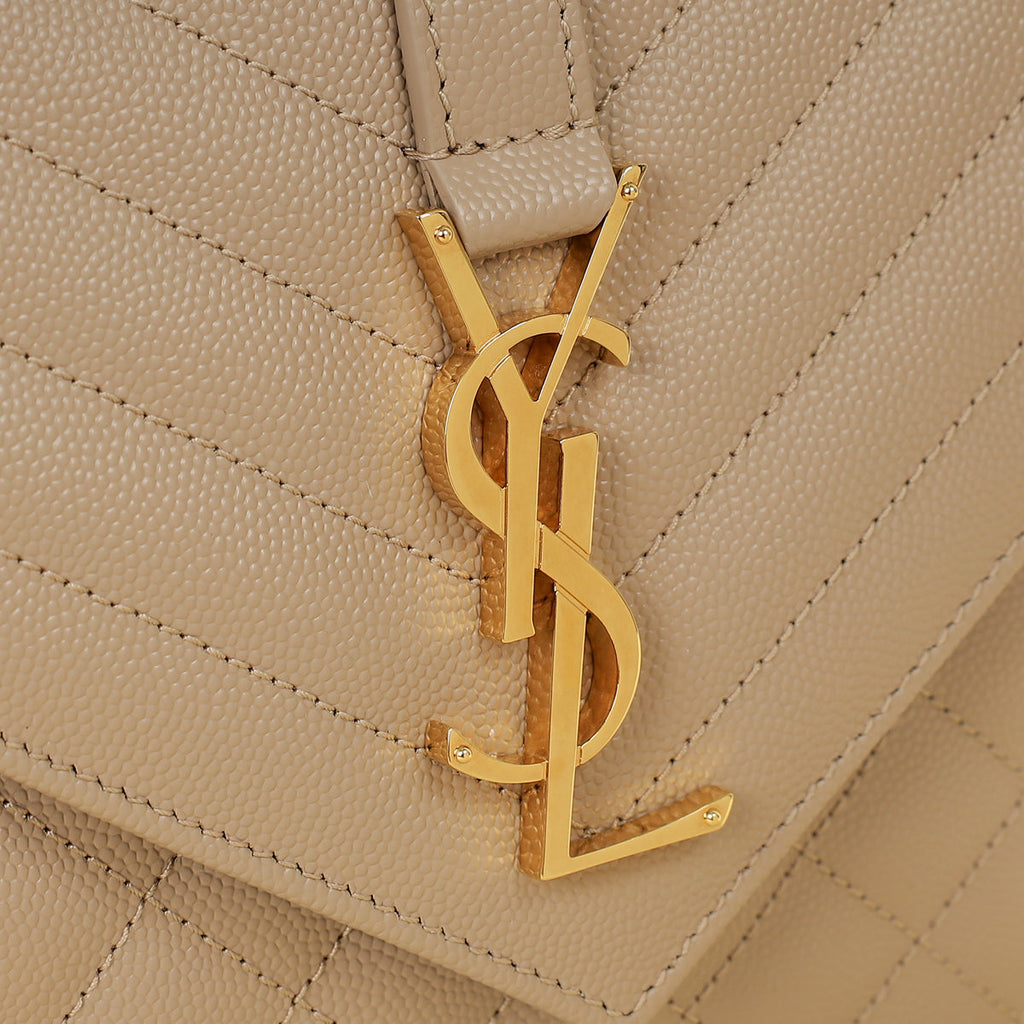 YSL Nude Mix Quilted Envelope Medium Shoulder Bag