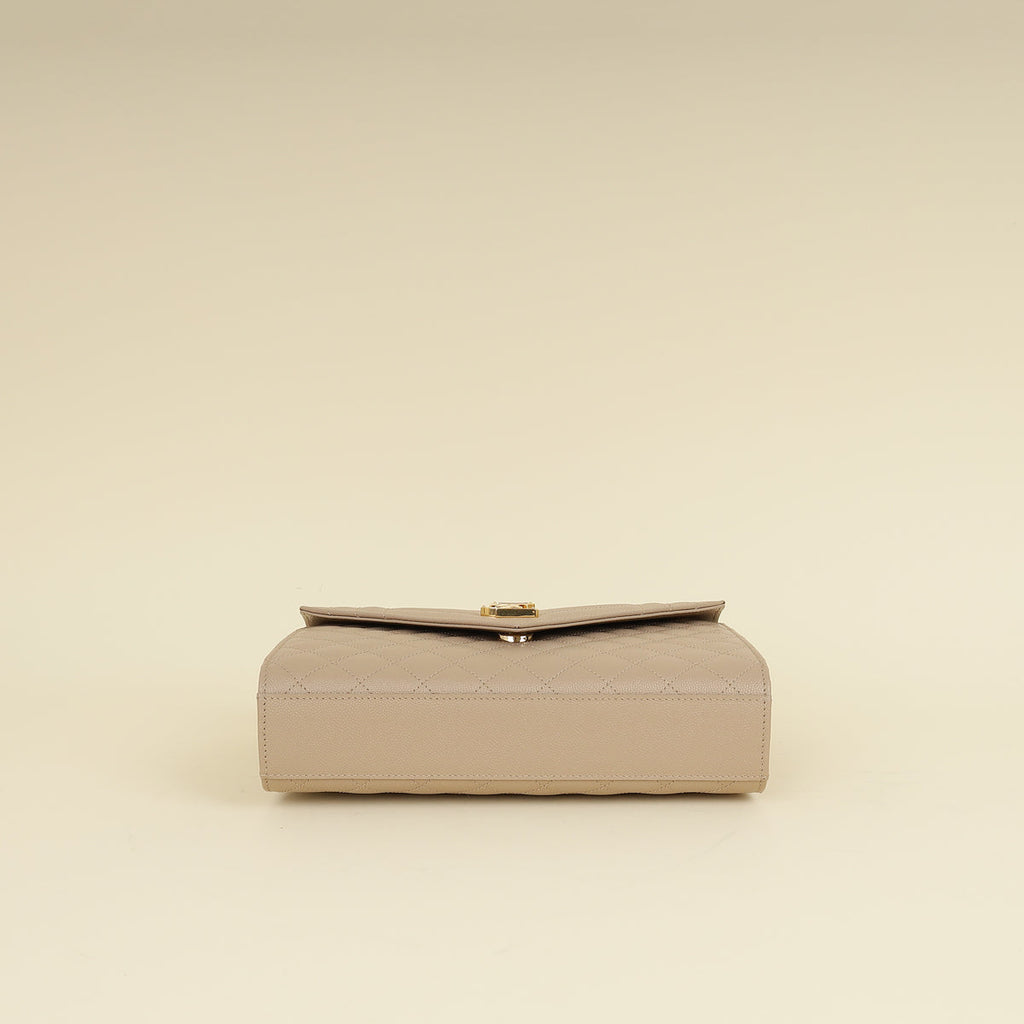 YSL Nude Mix Quilted Envelope Medium Shoulder Bag