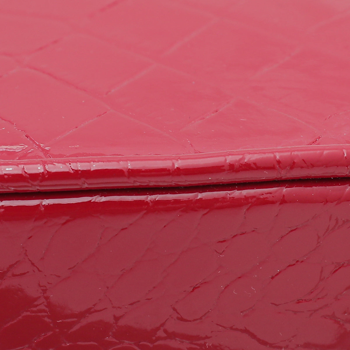 YSL Red Crocodile Embossed Heart Tassel Clutch