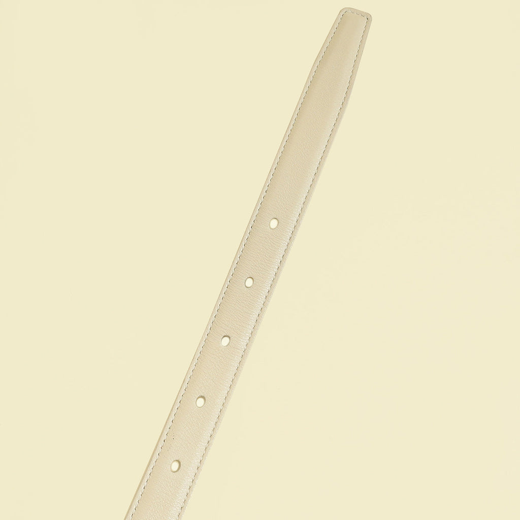 YSL Blanc Vintage Cassandre Thin Buckle Belt
